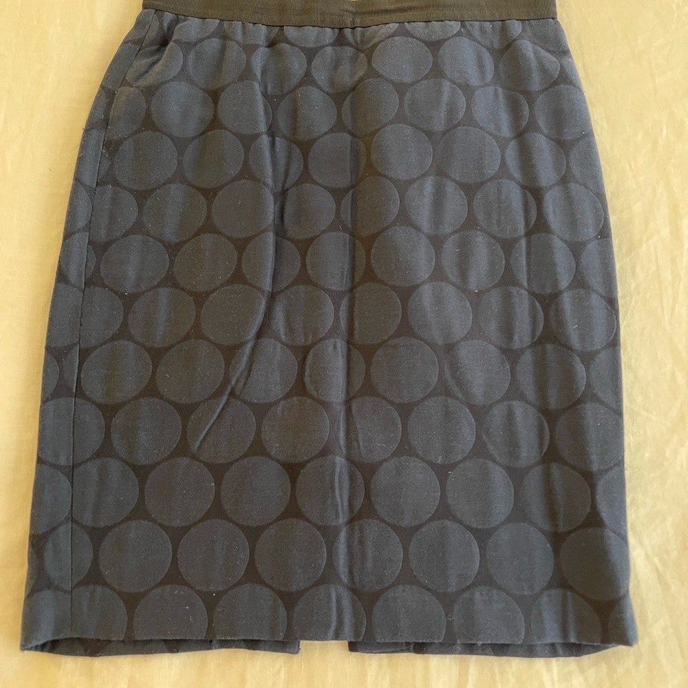Ann Taylor Dark Blue Hexagon Pattern Pencil Skirt